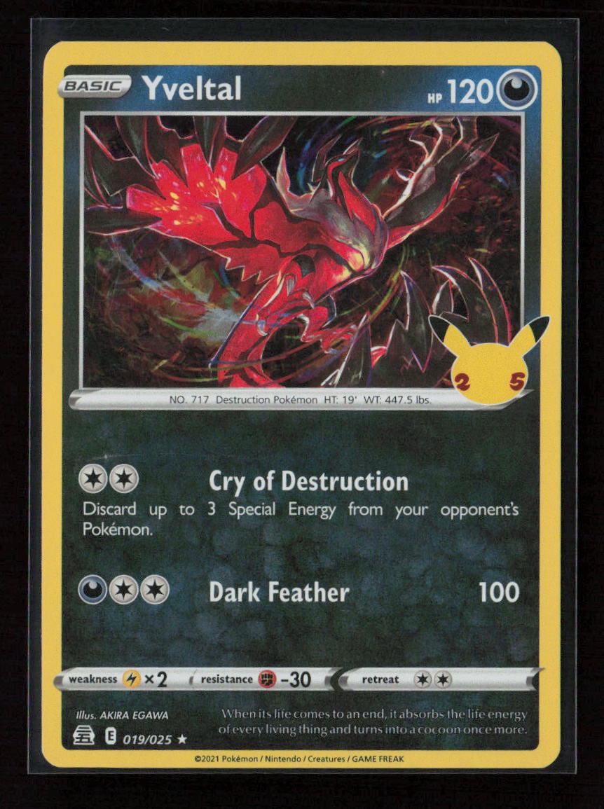 Yveltal Holo Rare Celebrations 019/025 NM