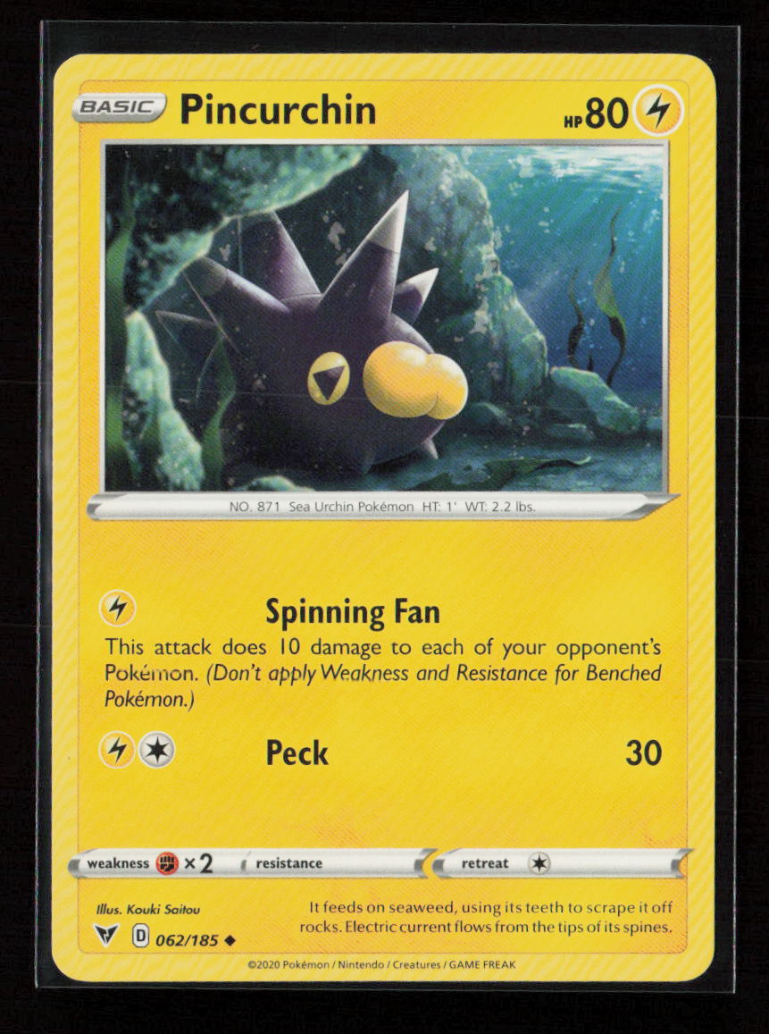 Pincurchin Uncommon SWSH04: Vivid Voltage 062/185 NM