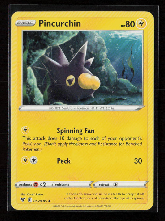 Pincurchin Uncommon SWSH04: Vivid Voltage 062/185 NM