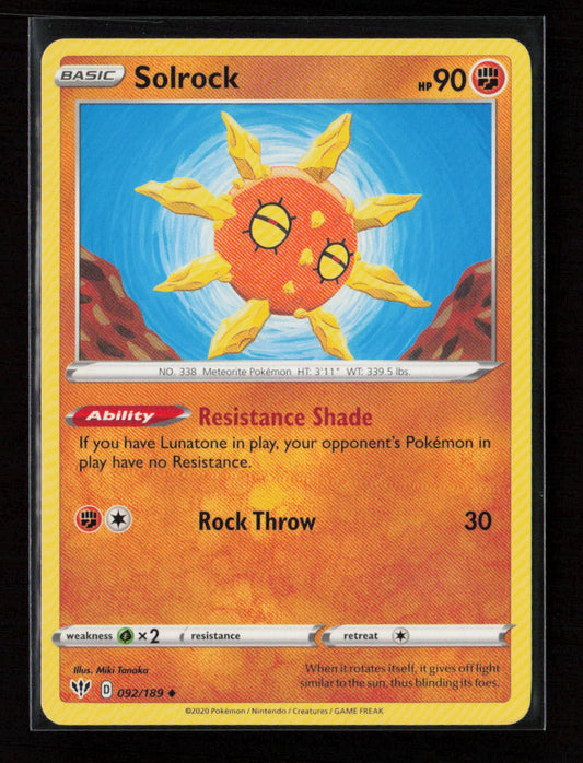 Solrock Uncommon SWSH03: Darkness Ablaze 092/189 LP