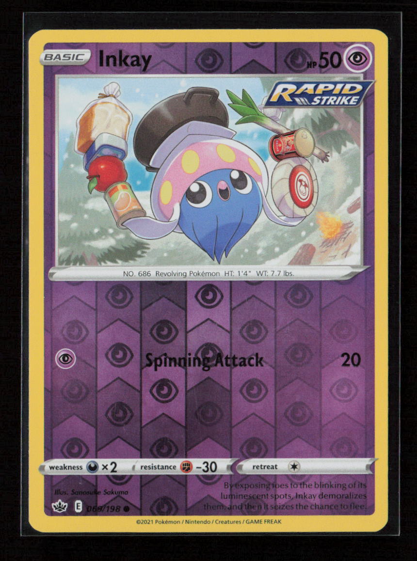 Inkay Common SWSH06: Chilling Reign 069/198 NM