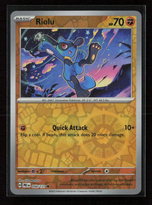Riolu Common SV: Prismatic Evolutions 050/131 NM - Kang's Collectibles
