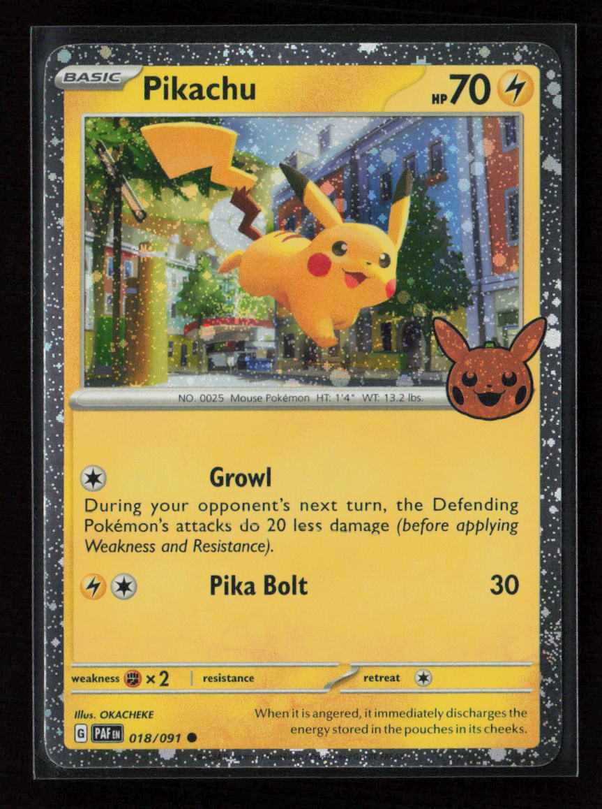 Pikachu - (Cosmos Holo) Holo Rare Trick or Trade BOOster Bundle 2024 018/091 NM