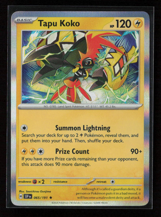 Tapu Koko Rare SV08: Surging Sparks 065/191 NM