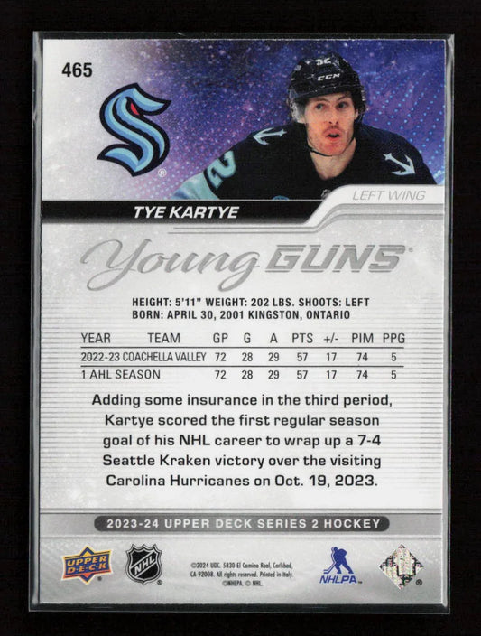 Tye Kartye 2023 Upper Deck Young Gun 465 NM - Kang's Collectibles
