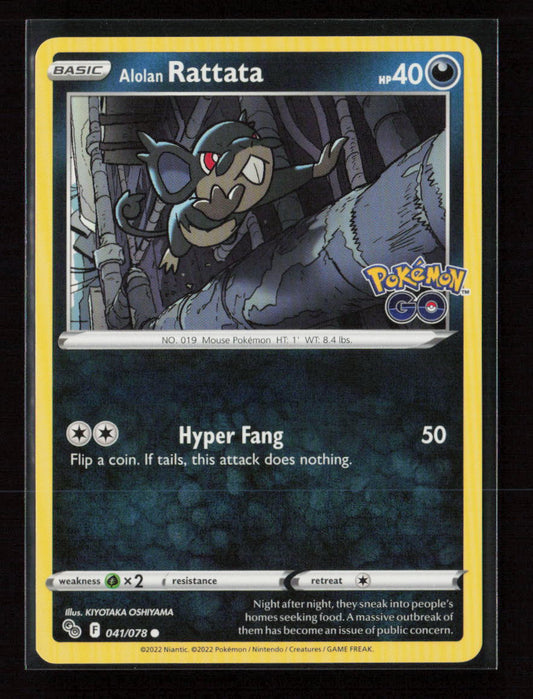 Alolan Rattata Common Pokemon GO 041/078 NM