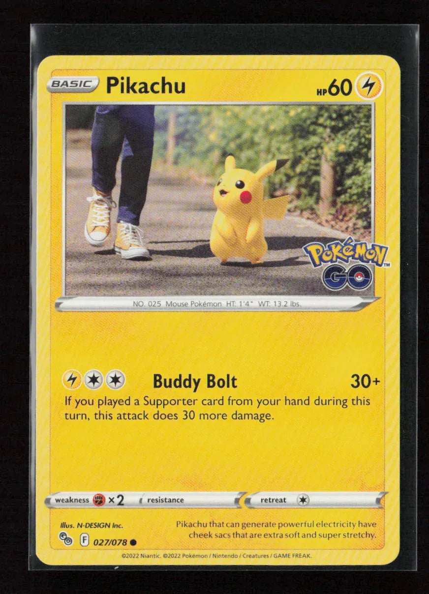 Pikachu (27) Common Pokemon GO 027/078 NM