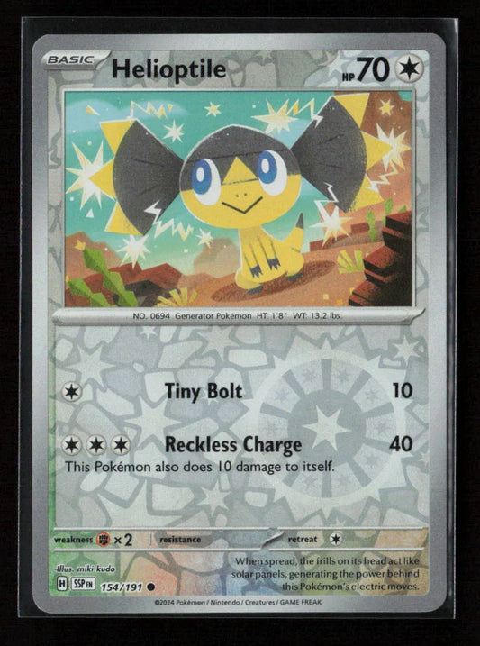 Helioptile Common SV08: Surging Sparks 154/191 NM - Kang's Collectibles