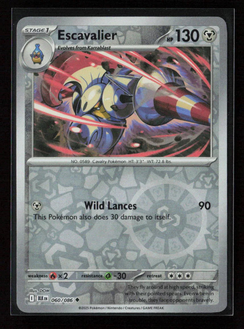 Escavalier Common SV: Black Bolt 060/086 NM - Kang's Collectibles
