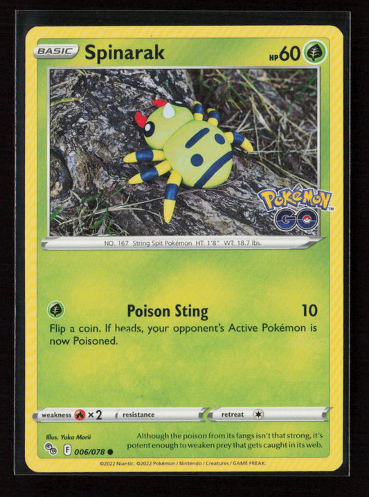 Spinarak Common Pokemon GO 006/078 LP