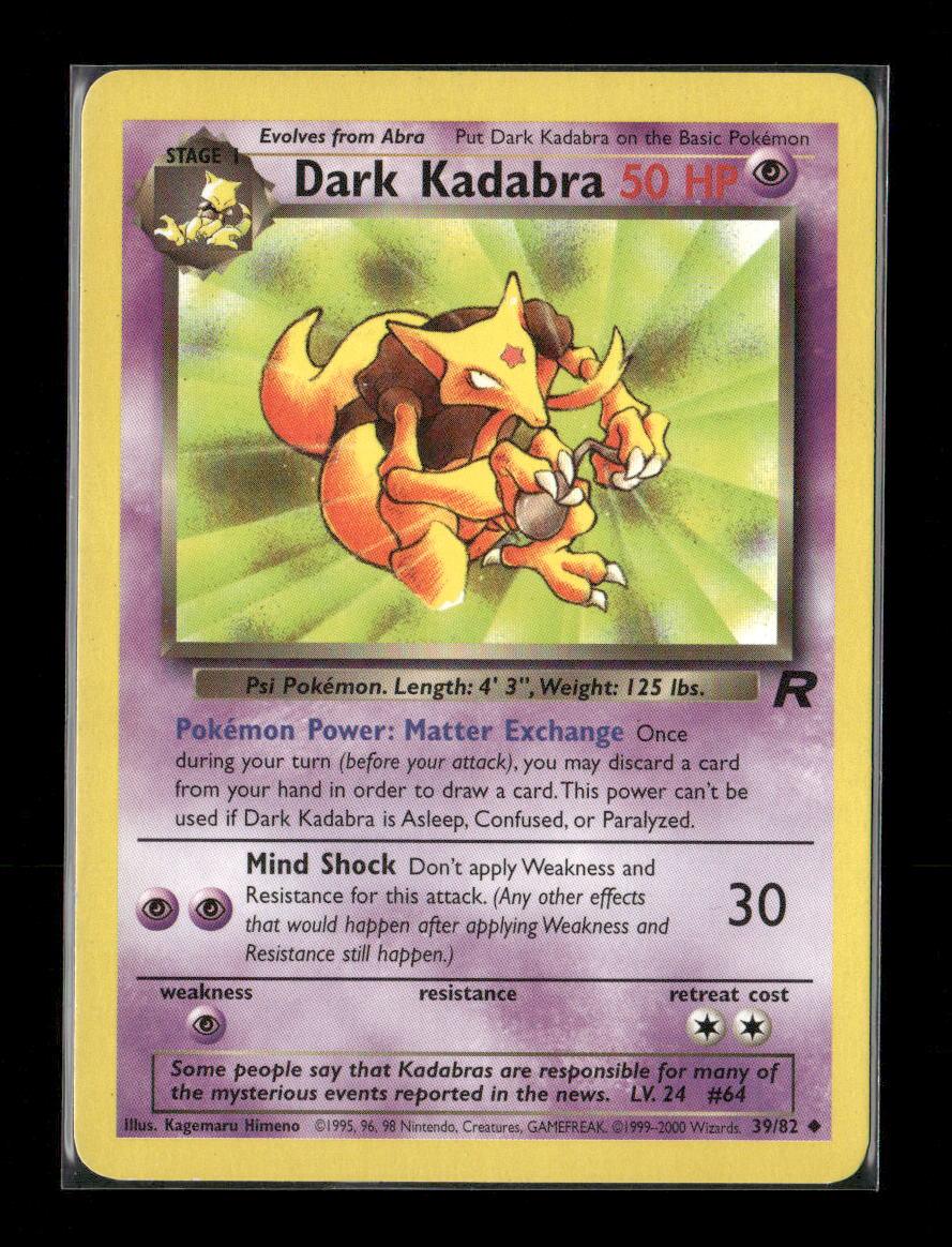 Dark Kadabra Uncommon Team Rocket 39/82 LP - Kang's Collectibles