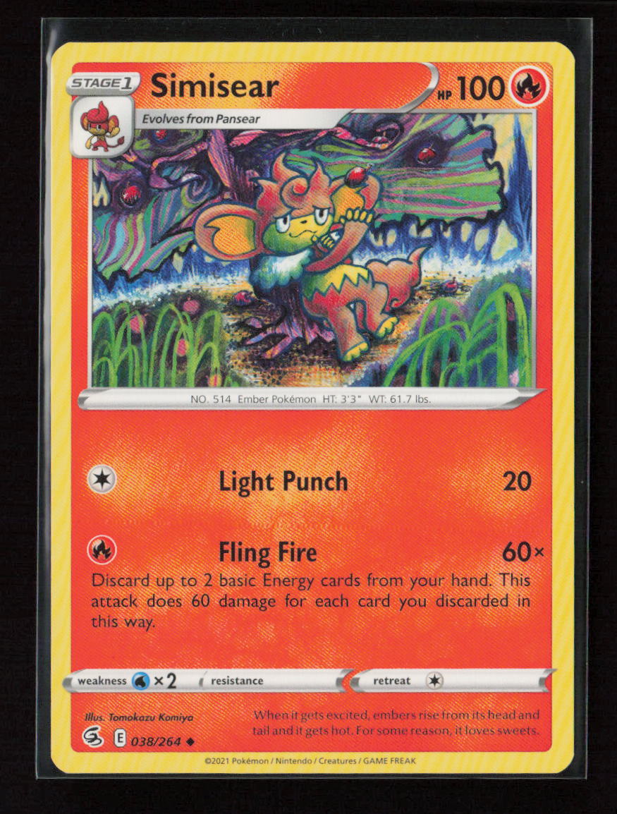 Simisear Uncommon SWSH08: Fusion Strike 038/264 NM