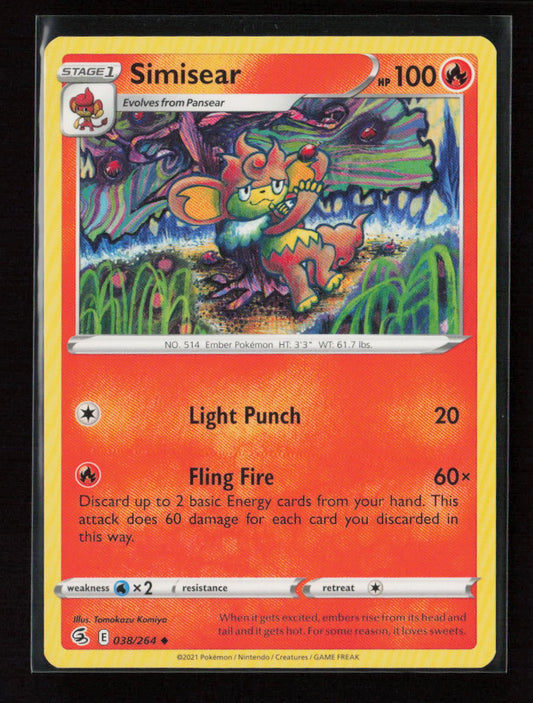 Simisear Uncommon SWSH08: Fusion Strike 038/264 NM