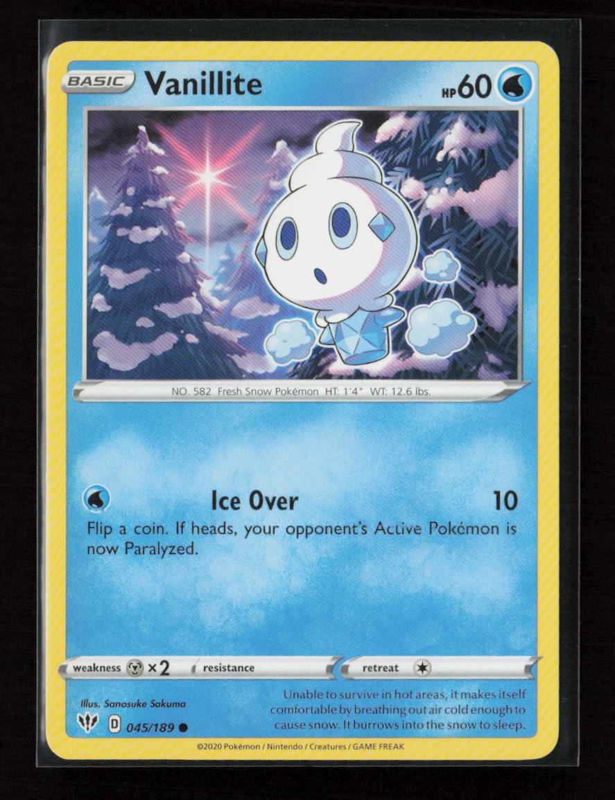 Vanillite Common SWSH03: Darkness Ablaze 045/189 LP