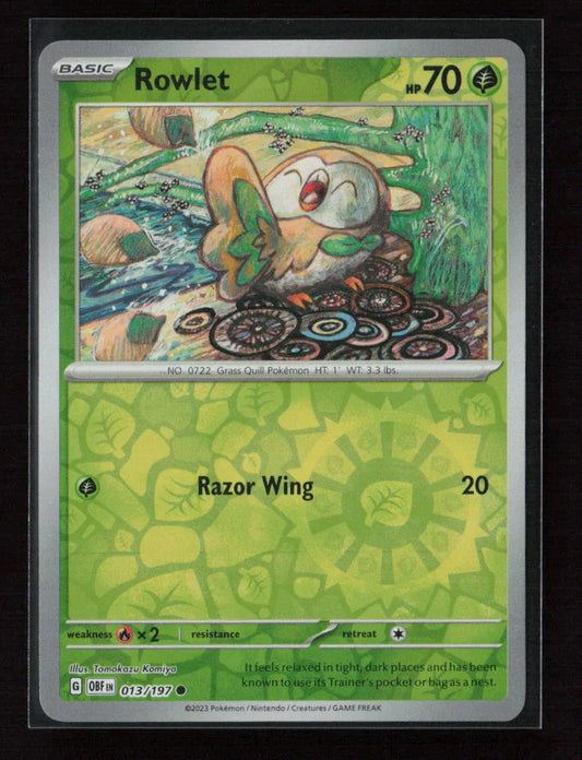 Rowlet Common SV03: Obsidian Flames 013/197 NM - Kang's Collectibles