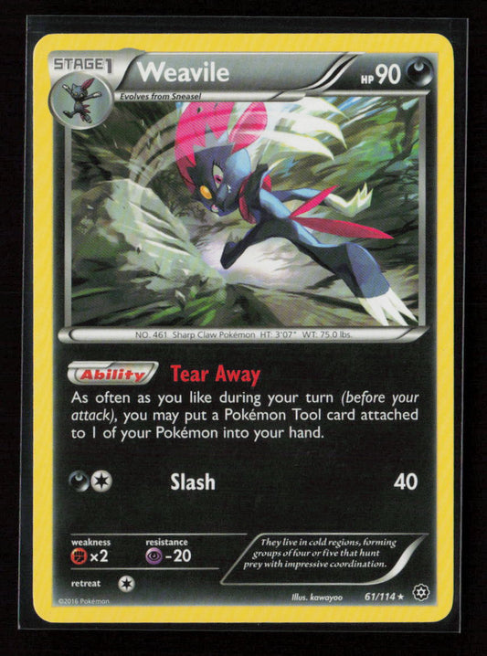 Weavile Rare XY - Steam Siege 61/114 LP