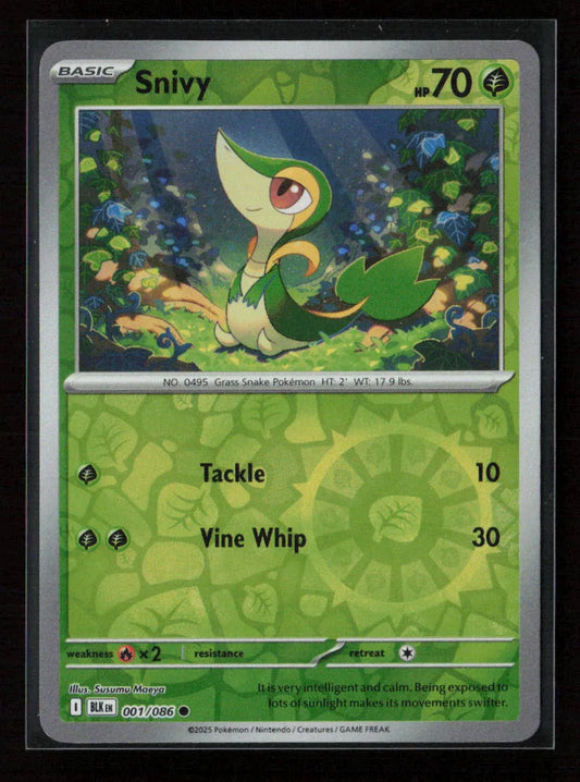 Snivy Common SV: Black Bolt 001/086 NM - Kang's Collectibles