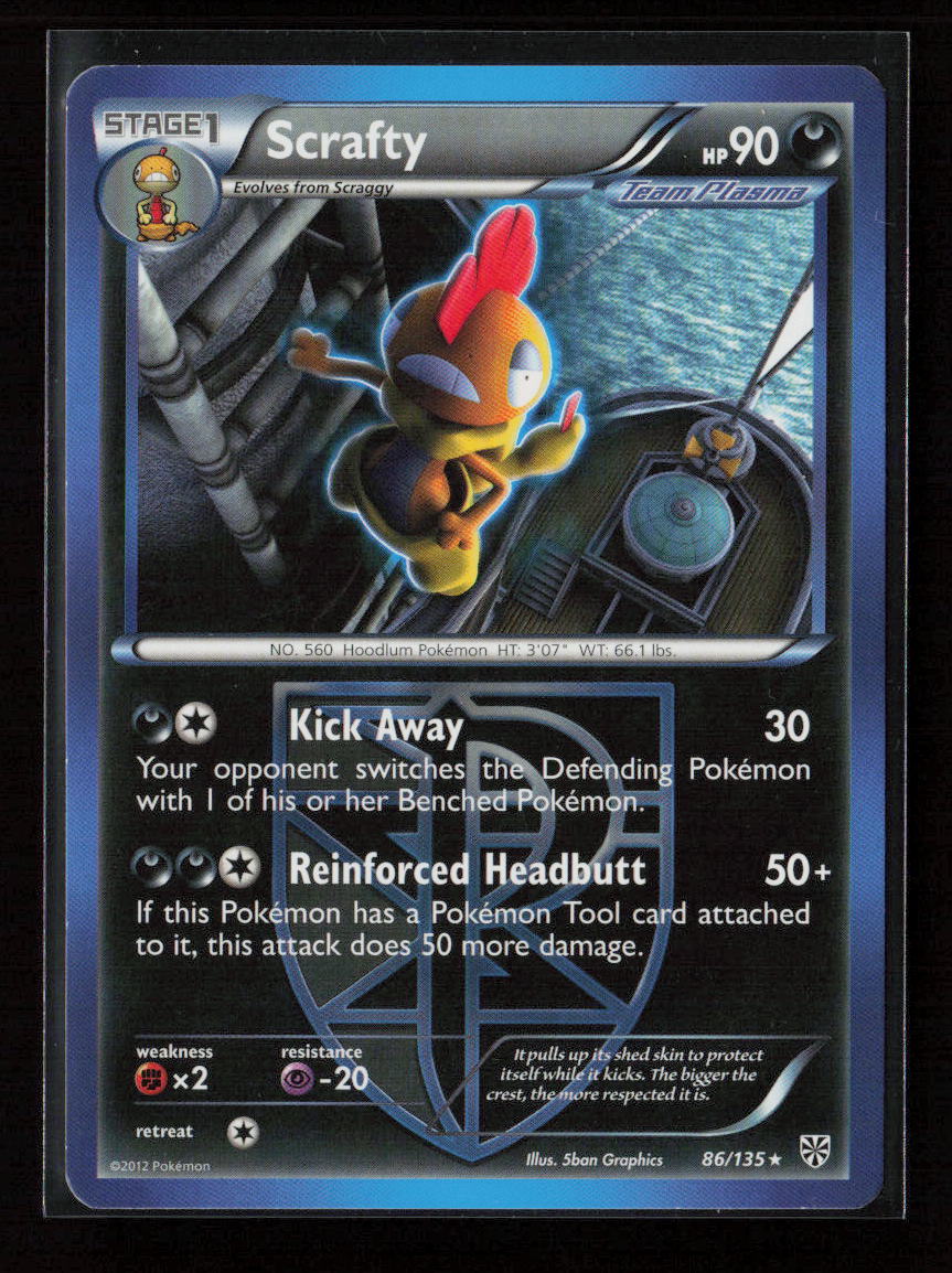 Scrafty (Team Plasma) Rare Plasma Storm 86/135 LP