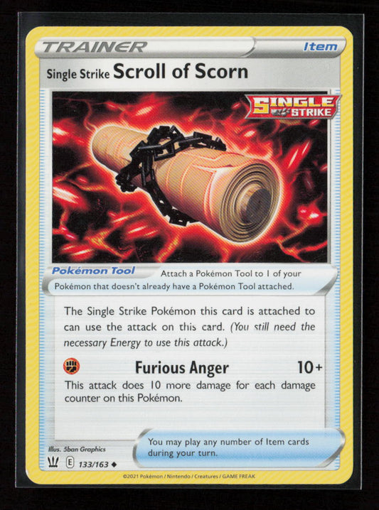 Single Strike Scroll of Scorn Uncommon SWSH05: Battle Styles 133/163 LP