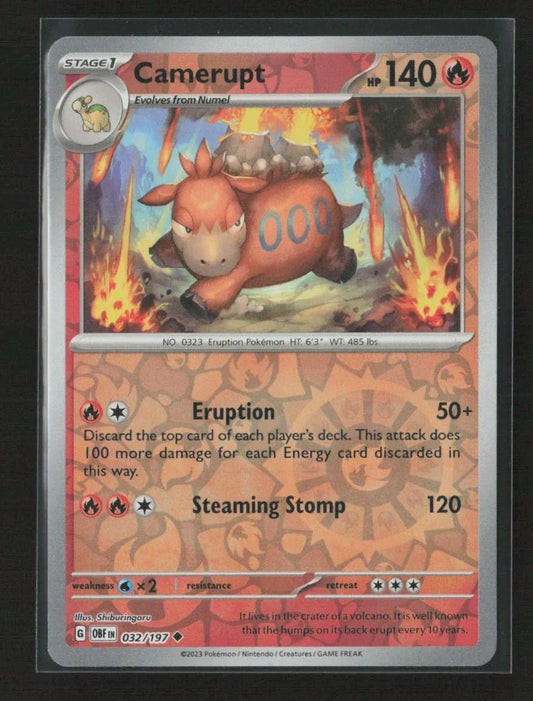 Camerupt Uncommon SV03: Obsidian Flames 032/197 NM - Kang's Collectibles