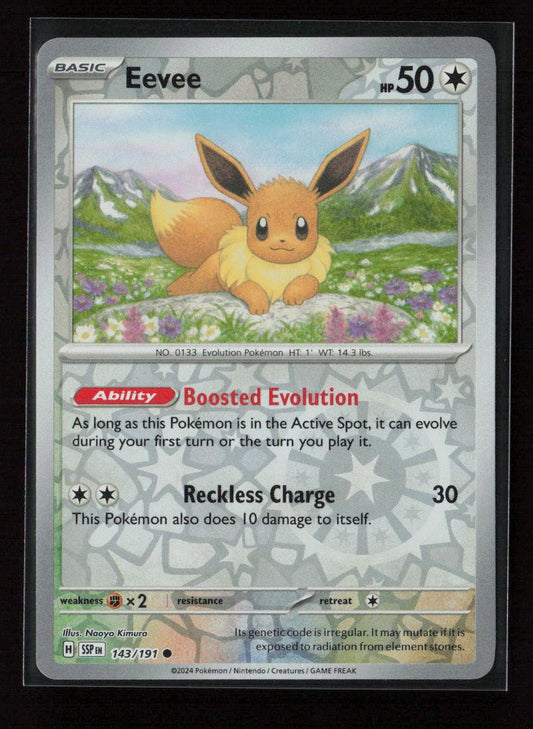 Eevee Common SV08: Surging Sparks 143/191 NM - Kang's Collectibles