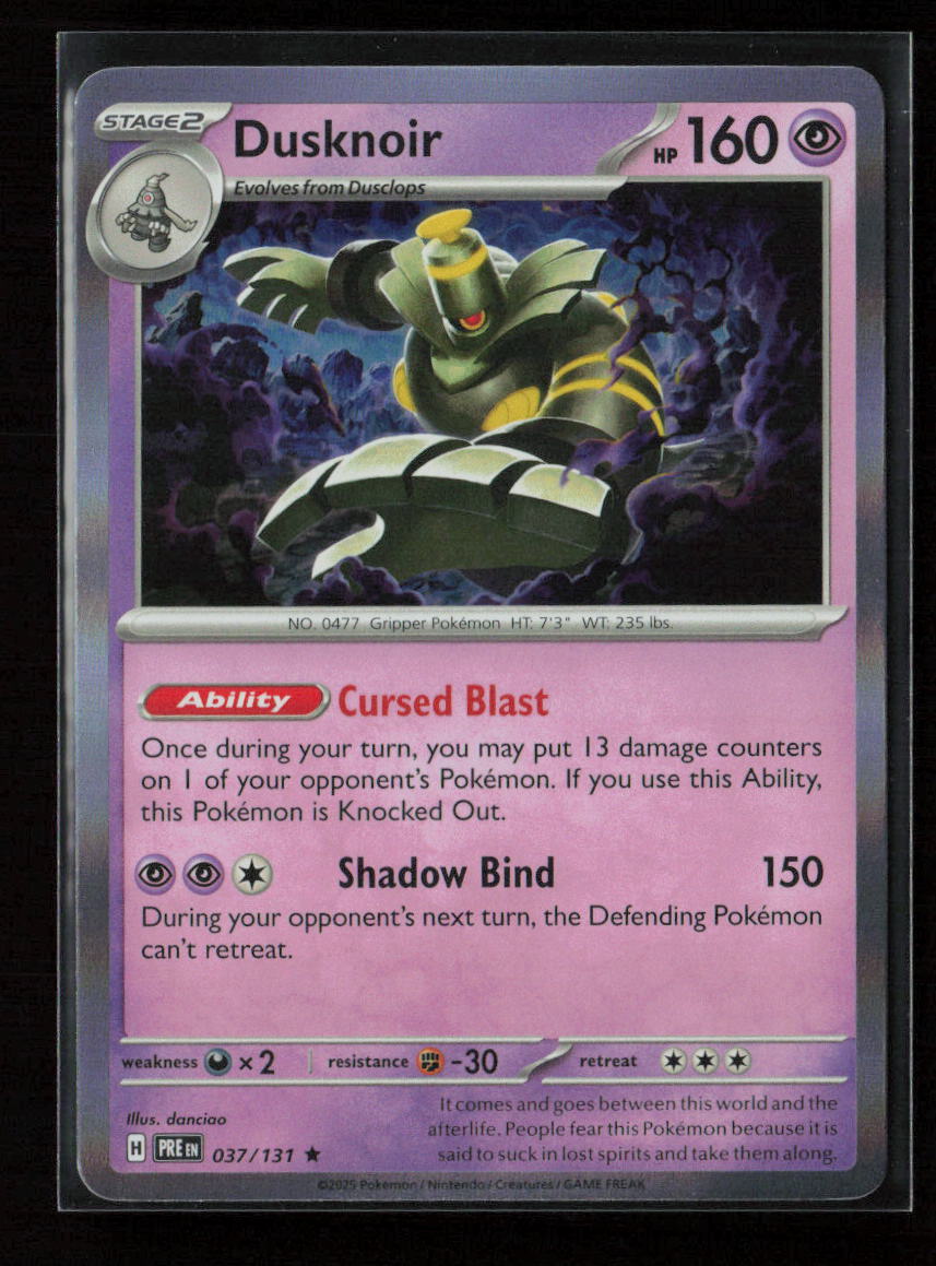 Dusknoir Rare SV: Prismatic Evolutions 037/131 NM