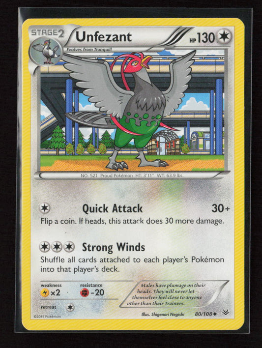 Unfezant (80) Uncommon XY - Roaring Skies 80/108 LP