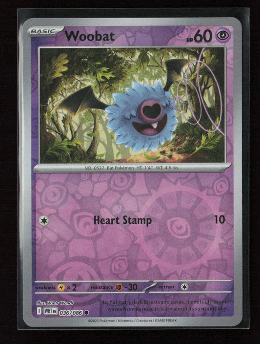 Woobat Common SV: White Flare 036/086 NM - Kang's Collectibles