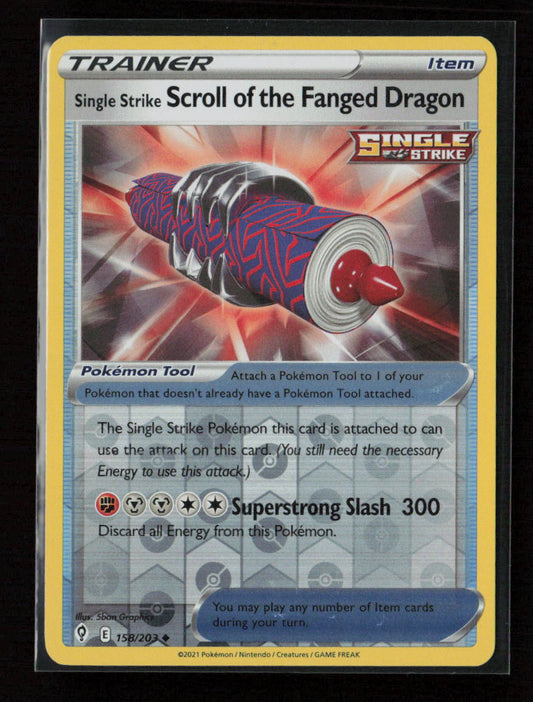 Single Strike Scroll of the Fanged Dragon Uncommon SWSH07: Evolving Skies 158/203 NM
