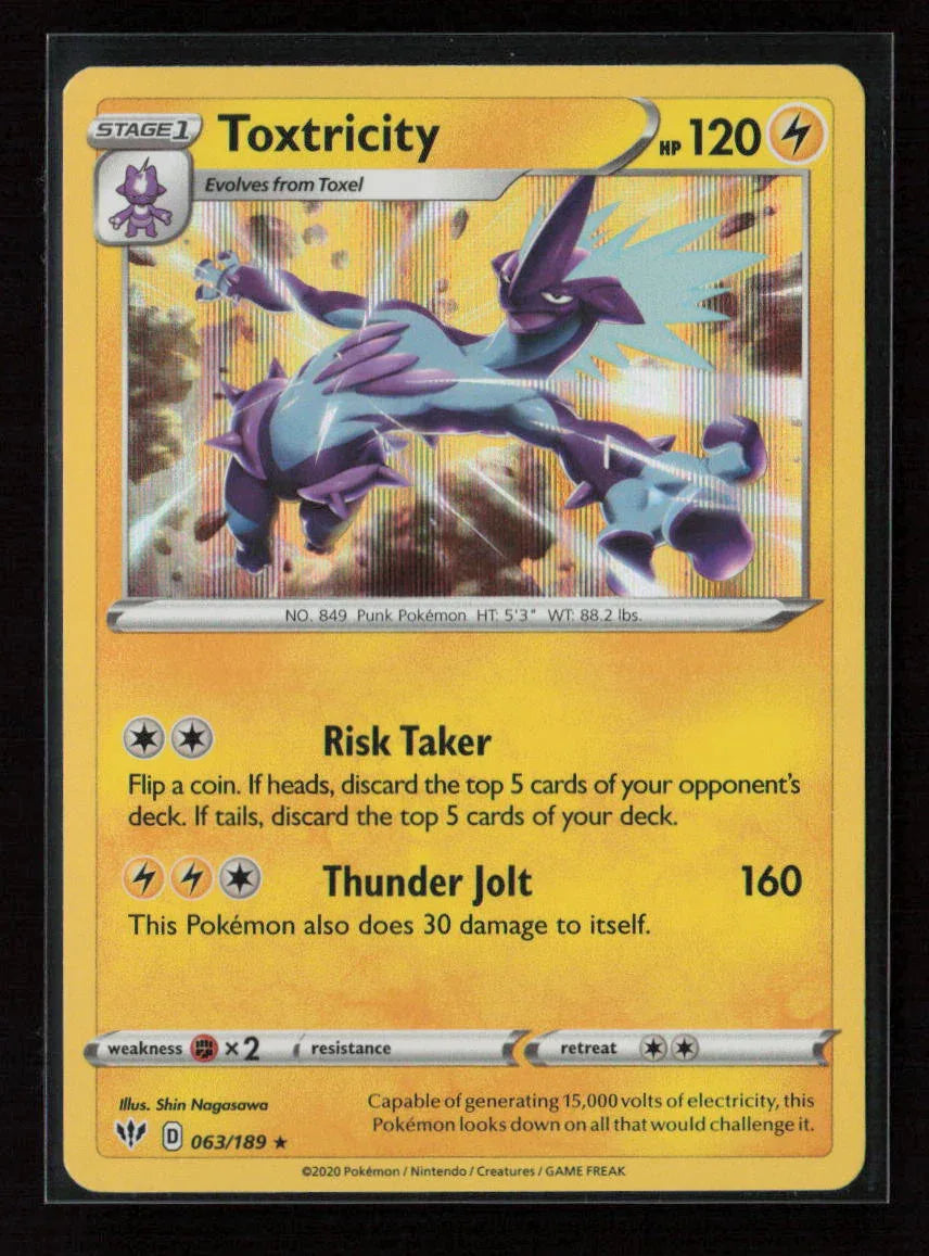 Toxtricity Holo Rare SWSH03: Darkness Ablaze 063/189 NM - Kang's Collectibles