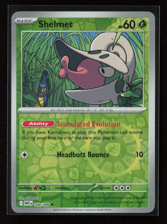 Shelmet Common SV: White Flare 008/086 NM - Kang's Collectibles