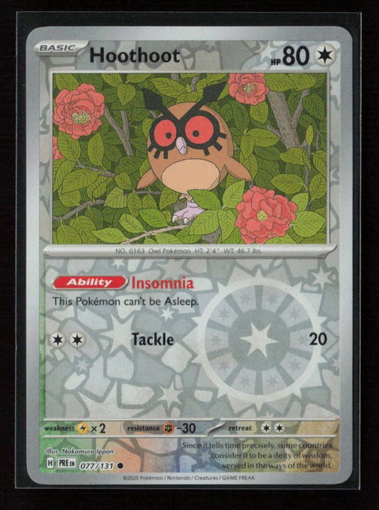Hoothoot Common SV: Prismatic Evolutions 077/131 NM - Kang's Collectibles