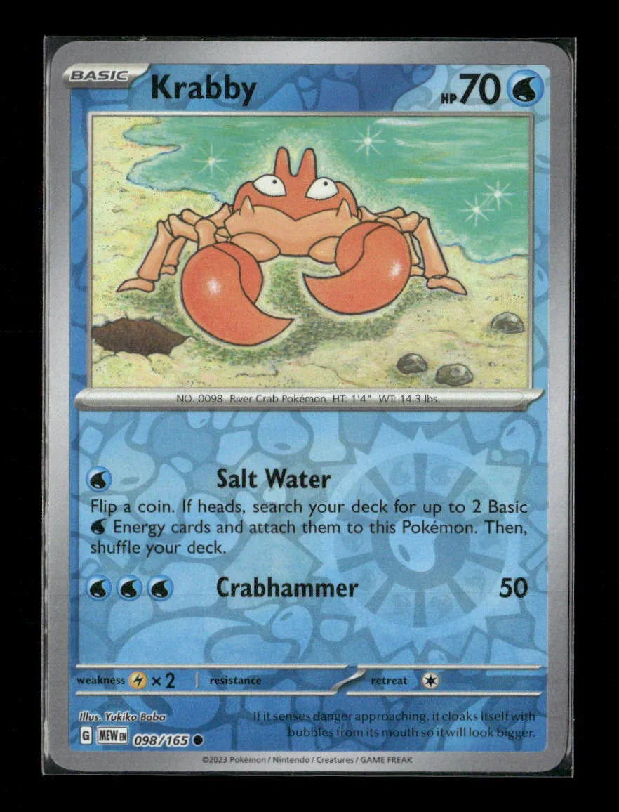 Krabby Common SV: Scarlet & Violet 151 098/165 LP - Kang's Collectibles