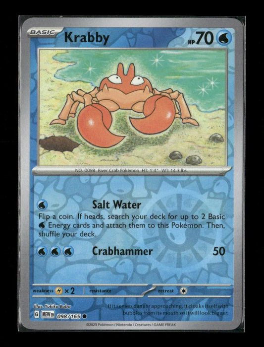 Krabby Common SV: Scarlet & Violet 151 098/165 LP - Kang's Collectibles