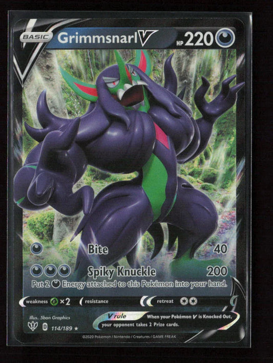 Grimmsnarl V Ultra Rare SWSH03: Darkness Ablaze 114/189 NM - Kang's Collectibles