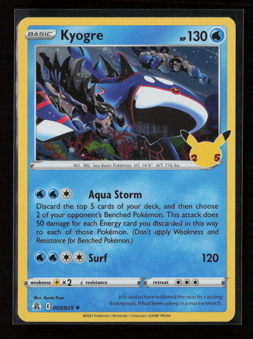 Kyogre Holo Rare Celebrations 003/025 LP