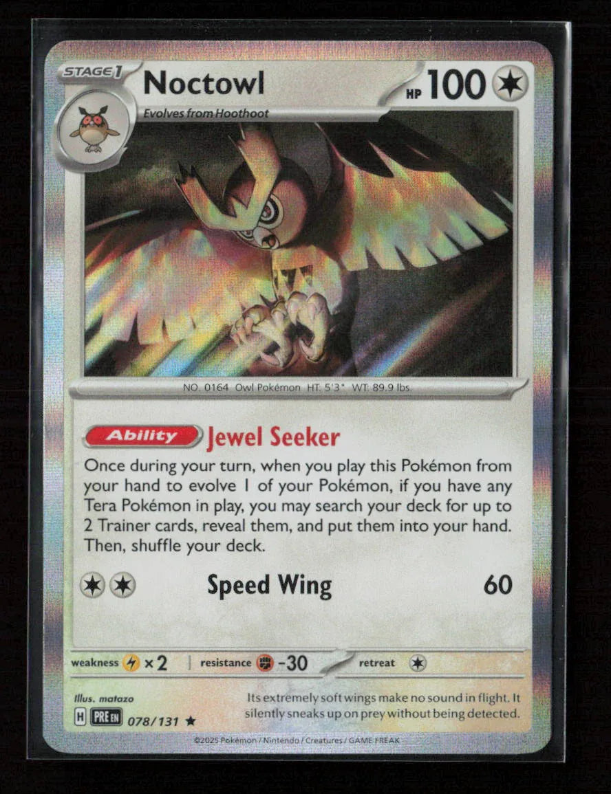 Noctowl Rare SV: Prismatic Evolutions 078/131 NM - Kang's Collectibles