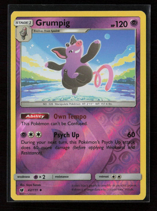 Grumpig Uncommon SM - Crimson Invasion 42/111 LP - Kang's Collectibles