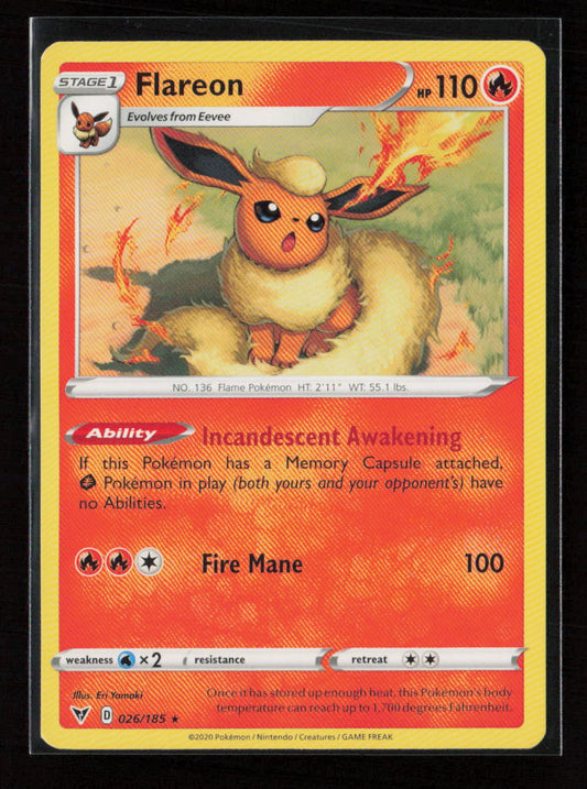 Flareon Rare SWSH04: Vivid Voltage 026/185 LP