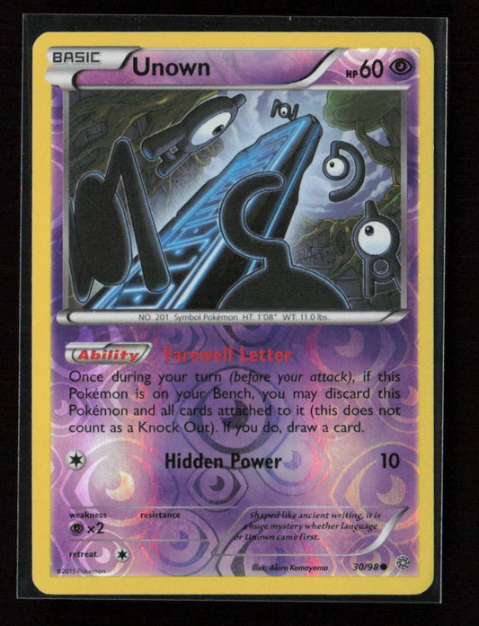 Unown Common XY - Ancient Origins 30/98 LP - Kang's Collectibles