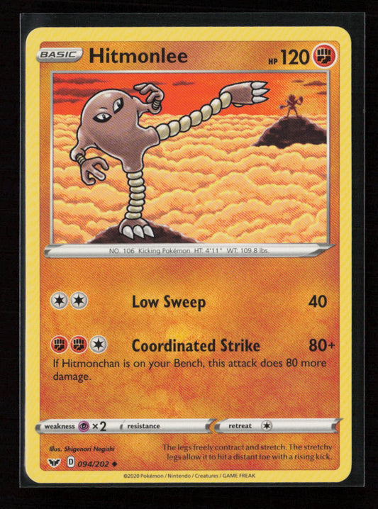 Hitmonlee Uncommon SWSH01: Sword & Shield Base Set 094/202 LP