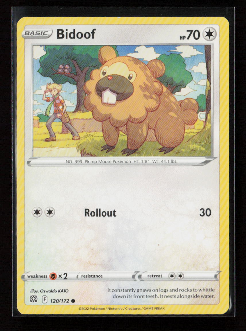 Bidoof Common SWSH09: Brilliant Stars 120/172 LP