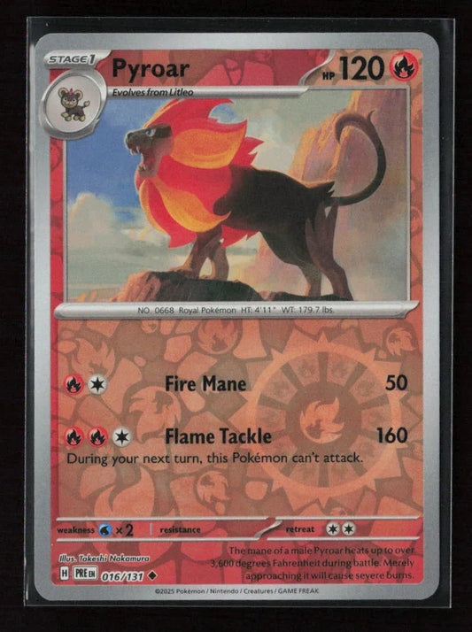 Pyroar Uncommon SV: Prismatic Evolutions 016/131 NM - Kang's Collectibles