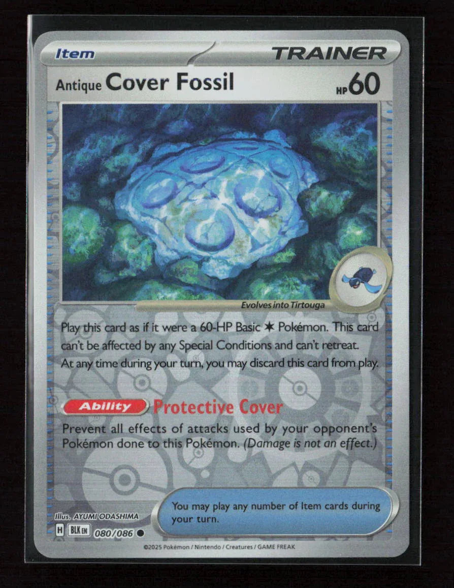 Antique Cover Fossil Common SV: Black Bolt 080/086 NM - Kang's Collectibles