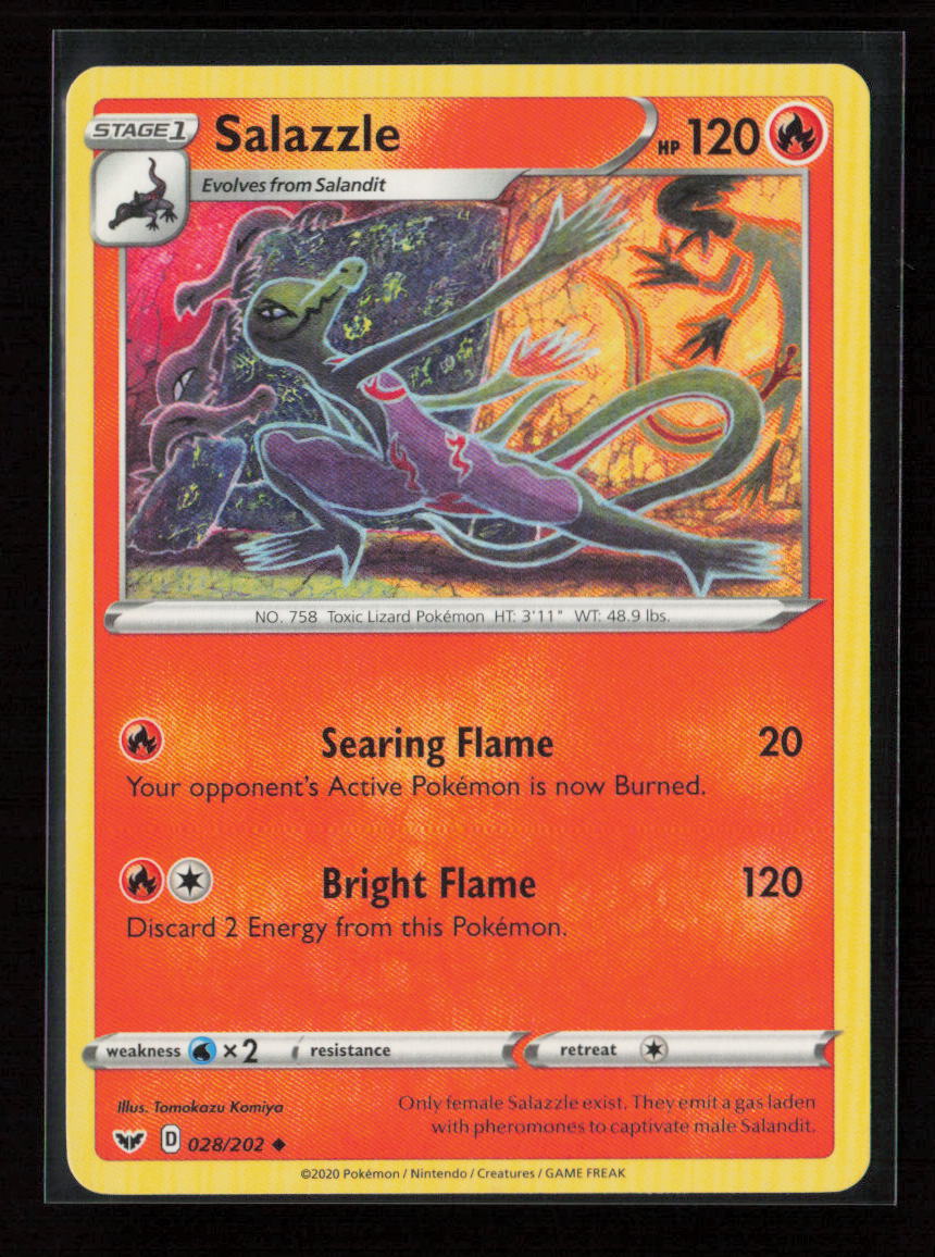 Salazzle Uncommon SWSH01: Sword & Shield Base Set 028/202 LP