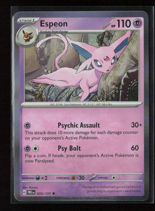 Espeon Rare SV: Prismatic Evolutions 033/131 NM