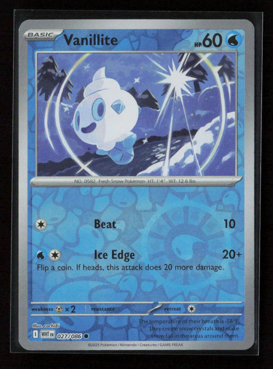 Vanillite Common SV: White Flare 027/086 NM - Kang's Collectibles