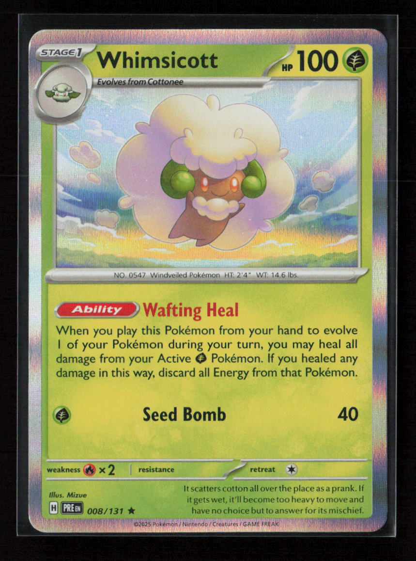 Whimsicott Rare SV: Prismatic Evolutions 008/131 NM
