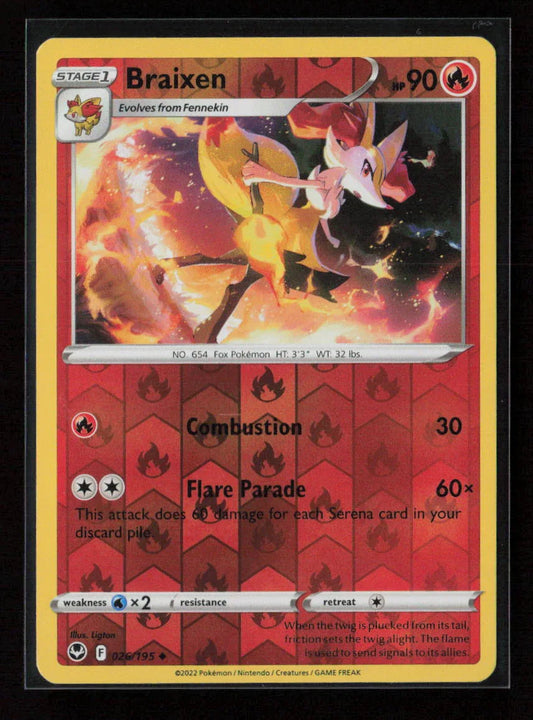 Braixen Uncommon SWSH12: Silver Tempest 026/195 NM - Kang's Collectibles