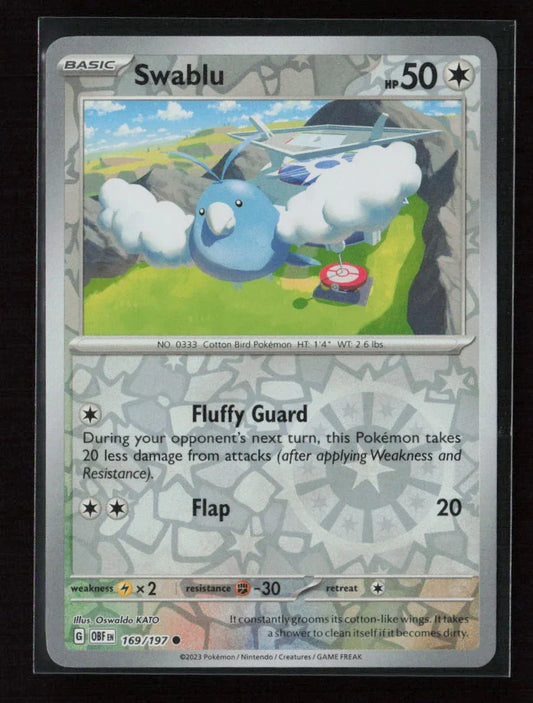 Swablu Common SV03: Obsidian Flames 169/197 NM - Kang's Collectibles